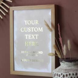 Custom Quote Print, Text Print in Gold - Rose Copper Foil, Personalised Wall Art, Foil Art - thumbnail 2