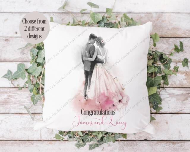 Personalised Wedding Pillow, Gift, Bride Groom, Newlyweds Gift, Anniversary Gift For Wedding, Cushion, Mr & Mrs Gift - image 1