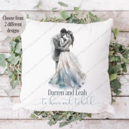 Personalised Wedding Pillow, Gift, Bride Groom, Newlyweds Gift, Anniversary Gift For Wedding, Cushion, Mr & Mrs Gift - thumbnail 2