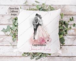 Personalised Wedding Pillow, Gift, Bride Groom, Newlyweds Gift, Anniversary Gift For Wedding, Cushion, Mr & Mrs Gift - thumbnail 1