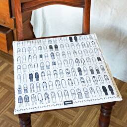Fashion Pillow Case Drawings 1960S, Organic Cotton 40x40cm 16x16 - thumbnail 2