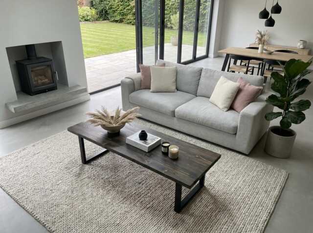 Modern Black Coffee Table - Ebony-stained Solid Wood, Bespoke 80-180cm, Made To Order Uk, Free Delivery - image 1