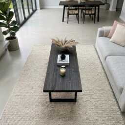 Modern Black Coffee Table - Ebony-stained Solid Wood, Bespoke 80-180cm, Made To Order Uk, Free Delivery - thumbnail 3