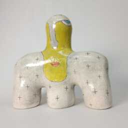 Handmade Ceramic Golem Sculpture Painted Art Bust Statue - thumbnail 2
