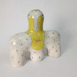 Handmade Ceramic Golem Sculpture Painted Art Bust Statue - thumbnail 4