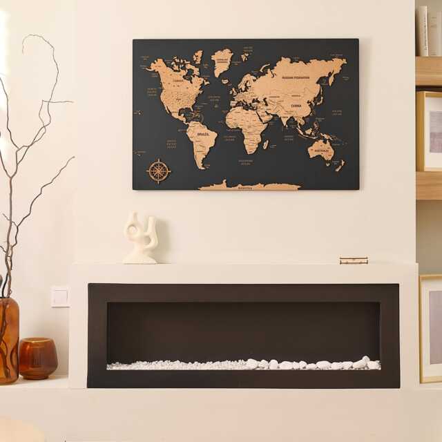 Push Pin World Map Wall Art, Family Travel With Pins Apartment Decor, 3D Gifts For Travelers, Tracker Hanging - image 1