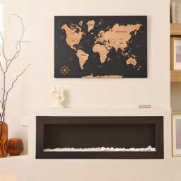 Push Pin World Map Wall Art, Family Travel With Pins Apartment Decor, 3D Gifts For Travelers, Tracker Hanging - thumbnail 1