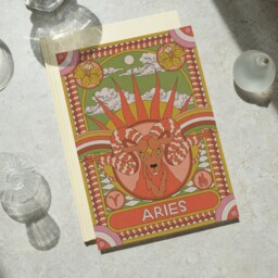 Aries Zodiac Print Birth Flower Astrology Wall Art - thumbnail 2