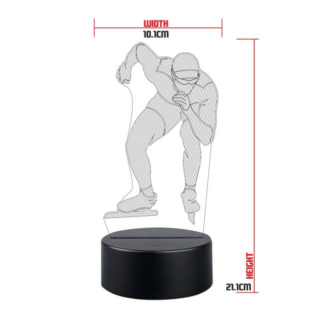 Personalised Speed Skater Led Night Light Sports Bedroom Decor - image 1