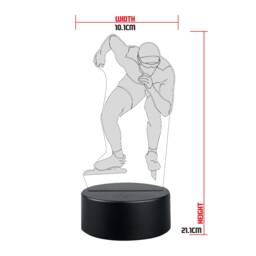 Personalised Speed Skater Led Night Light Sports Bedroom Decor