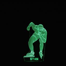Personalised Speed Skater Led Night Light Sports Bedroom Decor - thumbnail 2