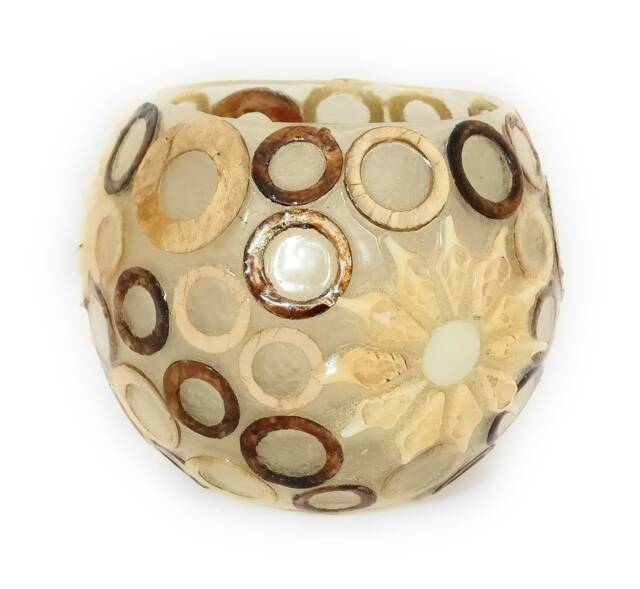Wind Light Handmade in Spain-Fracture Solid Fiberlascubus With Shells Snail Shape - Colour Red - image 1