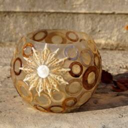 Wind Light Handmade in Spain-Fracture Solid Fiberlascubus With Shells Snail Shape - Colour Red - thumbnail 3