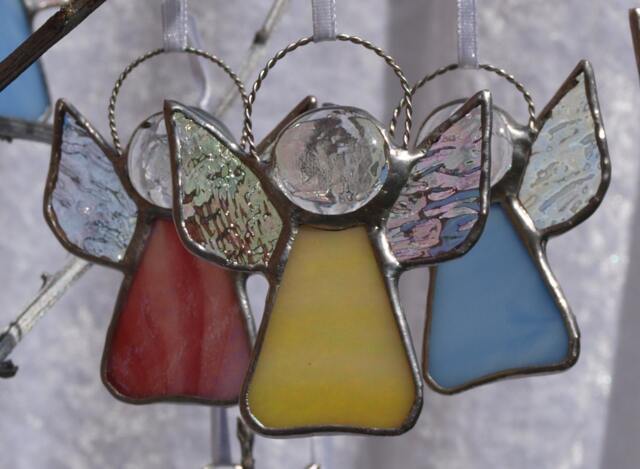 stained Glass Angel Christmas Ornament Handmade Holiday Decor - image 1
