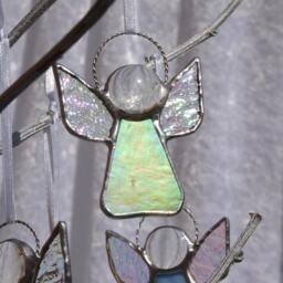 stained Glass Angel Christmas Ornament Handmade Holiday Decor - thumbnail 2