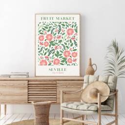 Seville Poster, Print, Spain Art Botanical Floral Decor, Flower Market New Home Gift, Art, Decor - thumbnail 2