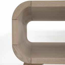 Coffee Table With A Shelf, Art Deco Coffee Table, Low Solid Oak Table, Wood Sofa Table Custom Handmade Oak, in Stock - thumbnail 4