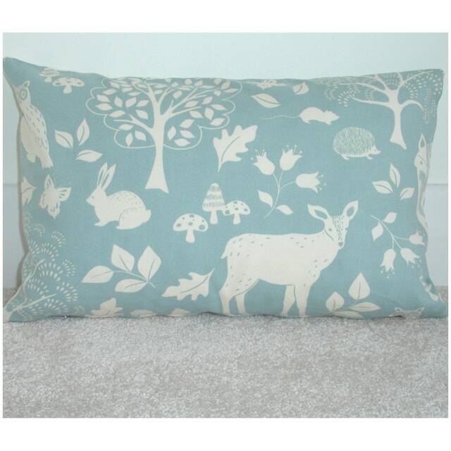 "Tempur Travel Pillow Cover Small Deer Fox Owl Cushion Sham 10x16 Duck Egg 40x26cm Bolster Oblong Case Pillowcase 16""x10" - image 1