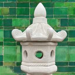 White Concrete Pagoda Statue Stone Garden Lantern Sculpture Outdoor Zen Decoration Cement Yard Ornament Japanese Style Decor Holiday Gift - thumbnail 2