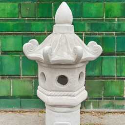 White Concrete Pagoda Statue Stone Garden Lantern Sculpture Outdoor Zen Decoration Cement Yard Ornament Japanese Style Decor Holiday Gift - thumbnail 4