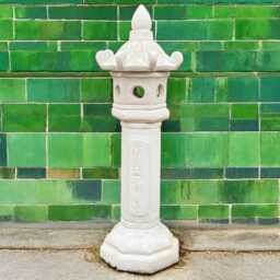 White Concrete Pagoda Statue Stone Garden Lantern Sculpture Outdoor Zen Decoration Cement Yard Ornament Japanese Style Decor Holiday Gift - thumbnail 1