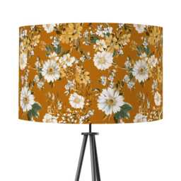 Lampshade Brown Vintage Retro Floral Velvet - Drum Lamp Shade 20cm 25cm 30cm 35cm 40cm 45cm Table Lamp Shade, Cottagecore Romantic