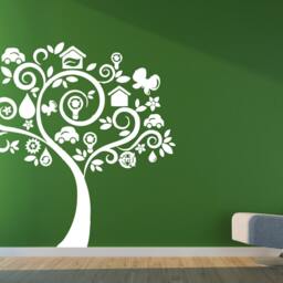 Wall Vinyl Decal Family Tree Bird House Branches For Children Modern Home Decor - #2101Dn - thumbnail 3