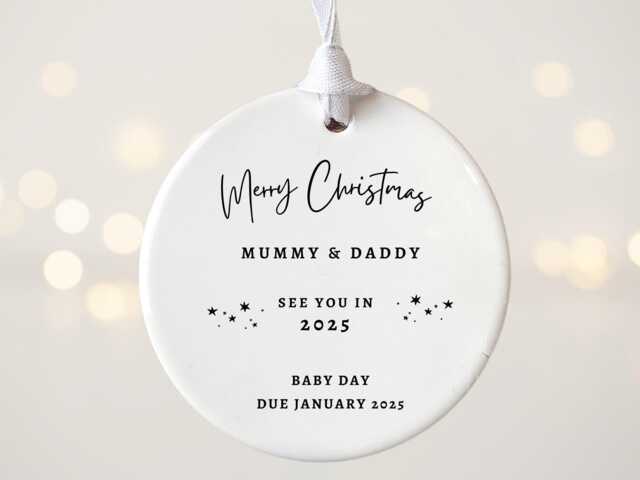 Personalised Expecting Parents Christmas Tree Decoration - Pregnancy Bauble Parents - image 1