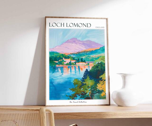 Loch Lomond Travel Poster Scottish Highlands Scenery Art Print - image 1