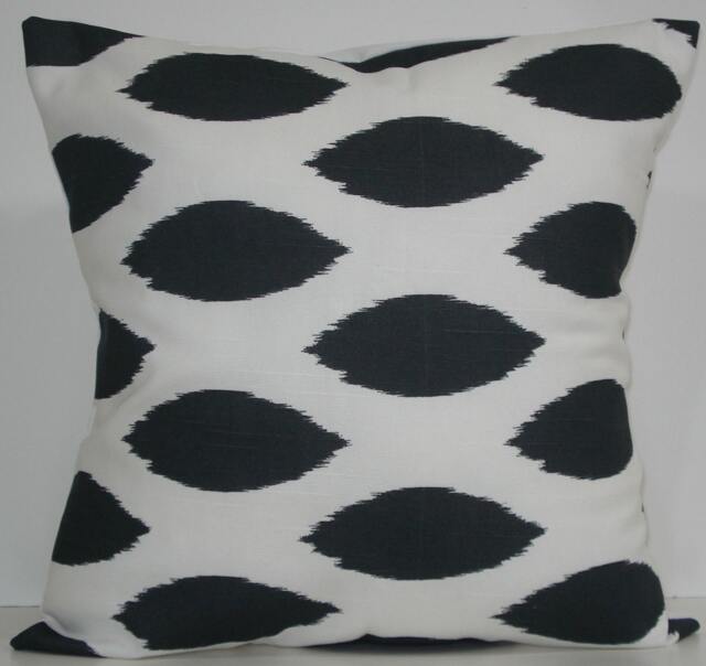 New 18x18 Inch Designer Handmade Pillow Case in Mignight Ikat