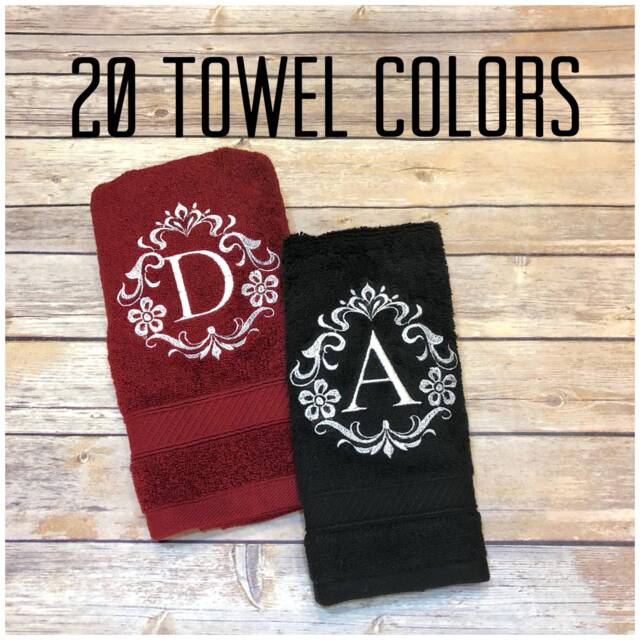 Monogrammed Bath Towel Personalized Embroidered Cotton Towel - image 1