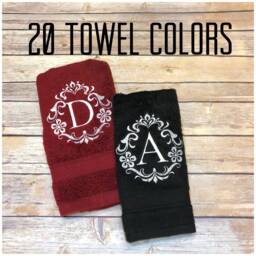 Monogrammed Bath Towel Personalized Embroidered Cotton Towel