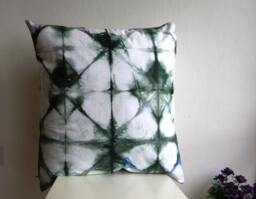 Xlarge 24 X Shibori Pillow Cover in Forest Green - thumbnail 1
