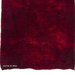 Handmade Burgundy Wool Flokati Rug Dark Red Bohemian Pile Rug - thumbnail 2