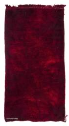 Handmade Burgundy Wool Flokati Rug Dark Red Bohemian Pile Rug - thumbnail 1