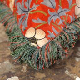 William Morris Cushion Cover Strawberry Thief Dark Red Velvet - thumbnail 3
