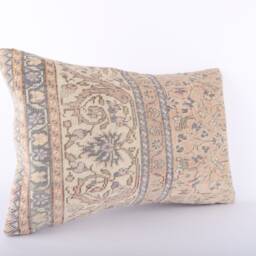 Handwoven Turkish Kilim Lumbar Pillow Bohemian Home Decor - 16x24 Inch - thumbnail 2