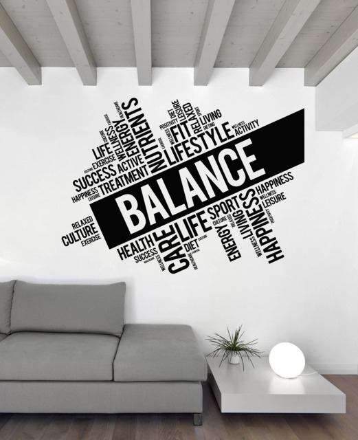 Wall Art Mural Words Cloud Balance Life Lifestyle Nutrients & Others 2510Dz - image 1