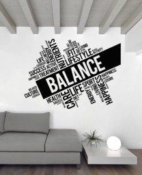 Wall Art Mural Words Cloud Balance Life Lifestyle Nutrients & Others 2510Dz - thumbnail 1