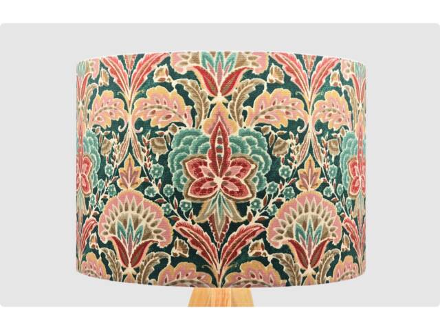 Pink Green Floral Lampshade, Table Floor Lamp/Ceiling Pendant Small Medium Large 15cm 20cm 25cm 30cm 35cm 40cm Fabric Drum Light Shade - image 1