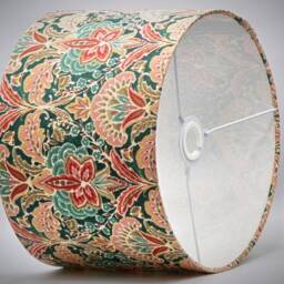 Pink Green Floral Lampshade, Table Floor Lamp/Ceiling Pendant Small Medium Large 15cm 20cm 25cm 30cm 35cm 40cm Fabric Drum Light Shade - thumbnail 3