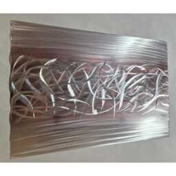Charged. Modern Abstract Metal Wall Art, Rose Gold, Grey & Silver, Indoor/Outdoor - thumbnail 2