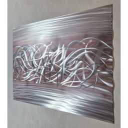 Charged. Modern Abstract Metal Wall Art, Rose Gold, Grey & Silver, Indoor/Outdoor - thumbnail 3