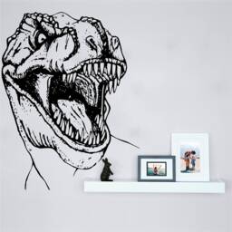 T-Rex Dinosaur Sticker, Vinyl Wall Art Sticker, Transfer, Mural, Stencil, Easy To Apply, Instructions Included, Matt Finish - thumbnail 1