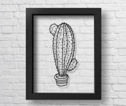 Transparent Cactus Poster Print Office Decor Nursery Wall Art Children Gift Sketch Kids - thumbnail 1