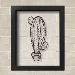 Transparent Cactus Poster Print Office Decor Nursery Wall Art Children Gift Sketch Kids - thumbnail 2