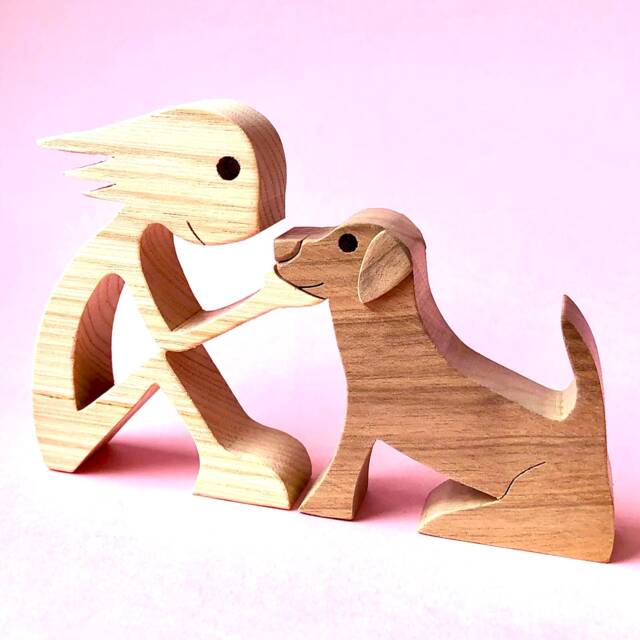 A Girl Labrador Original Wood Sculpture 2Virgule5D - image 1