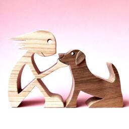 A Girl Labrador Original Wood Sculpture 2Virgule5D - thumbnail 2