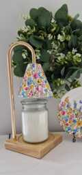 Beautiful Decoupaged Electric Floral Meadow Candle Warmer Lamp. Table Lamp.wax Melter.flameless.hand Decorated