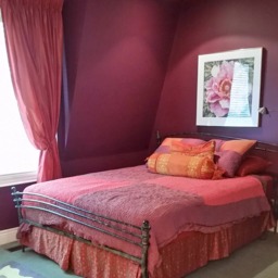 "Bohemian Style , Embroidered Silk Pillow Cover, Magenta & Orange, Jane Hall Design, 14""x 20" - thumbnail 3